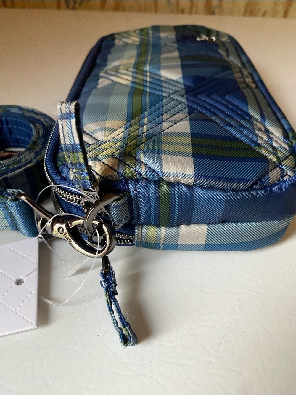 Lug Coupe XL Crossbody Bag Tempo Plaid Blue New - Picture 6 of 15